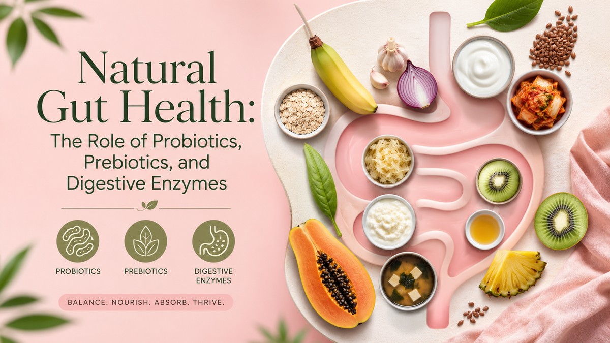 Natural Gut Health: The Role of Probiotics, Prebiotics, and Digestive Enzymes